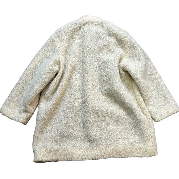 Vintage Faux Fur Sherpa Teddy Jacket Cream Handmade Open Front Mob Wife - Picture 3 of 8